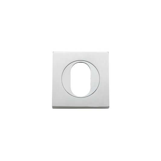Escutcheon Pair Oval Square Brushed Chrome