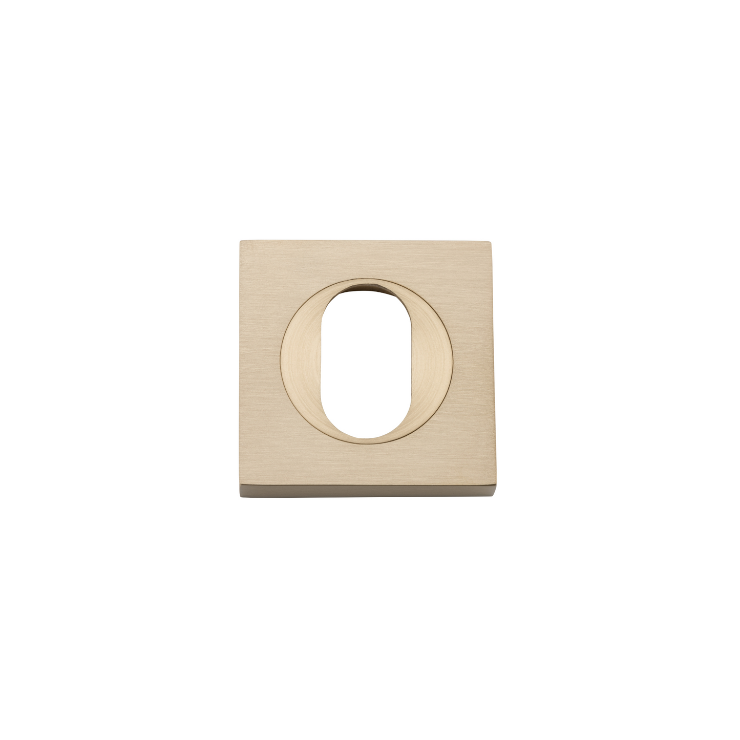 Escutcheon Pair Oval Square Brushed Brass