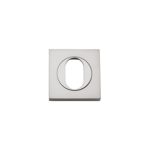 Escutcheon Pair Oval Square Satin Nickel