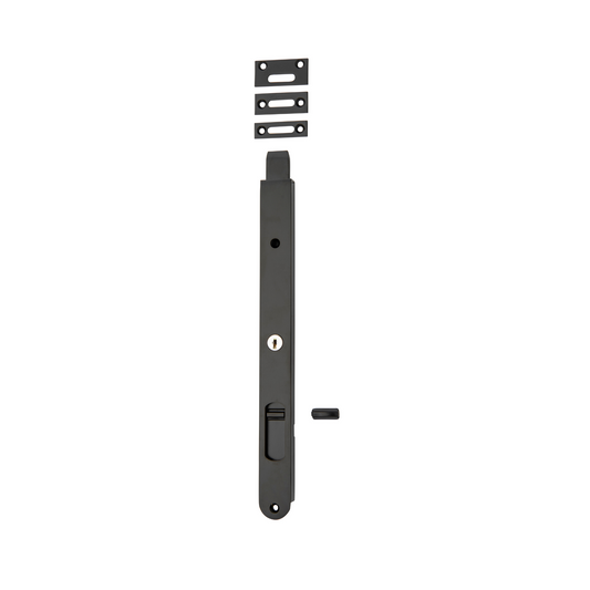 Flush Bolt - Locking Matt Black 300mm