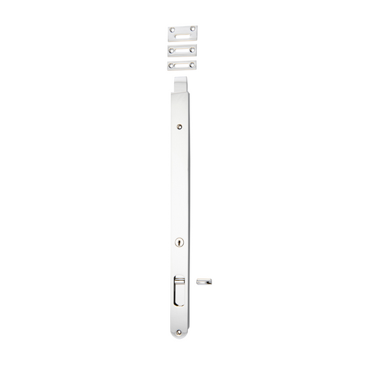 Flush Bolt - Locking Polished Chrome 400mm