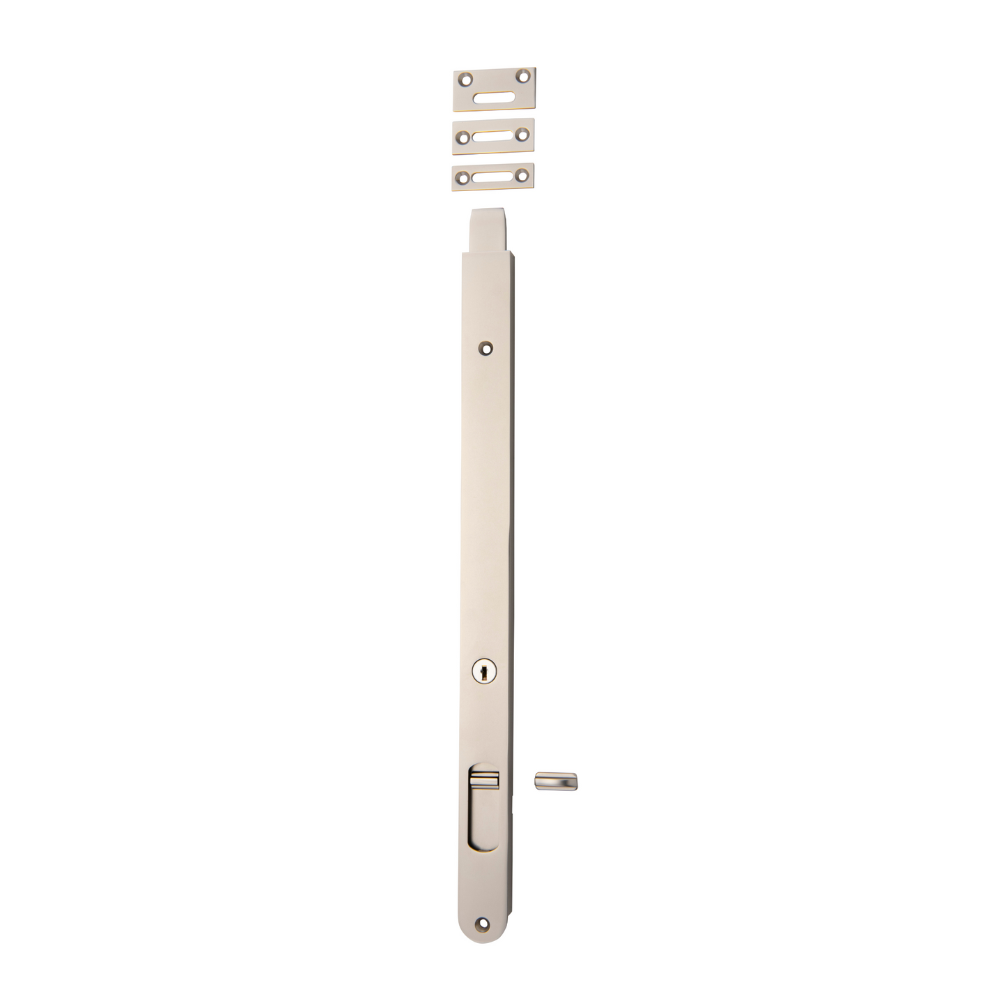 Flush Bolt - Locking Satin Nickel 400mm