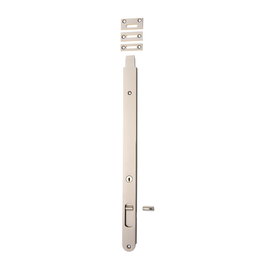 Flush Bolt - Locking Satin Nickel 400mm