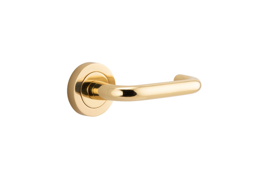 Oslo Lever on Rose Polished Brass