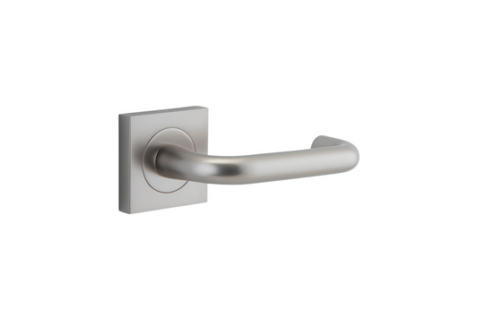 Oslo Lever on Square Rose Satin Nickel