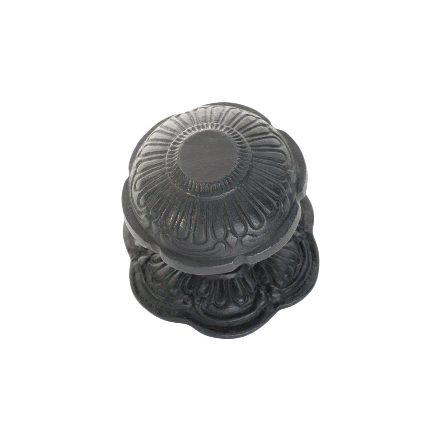 Ornate Centre Door Knob Matt Black