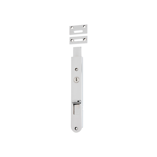 Flush Bolt - Locking Polished Chrome 200mm