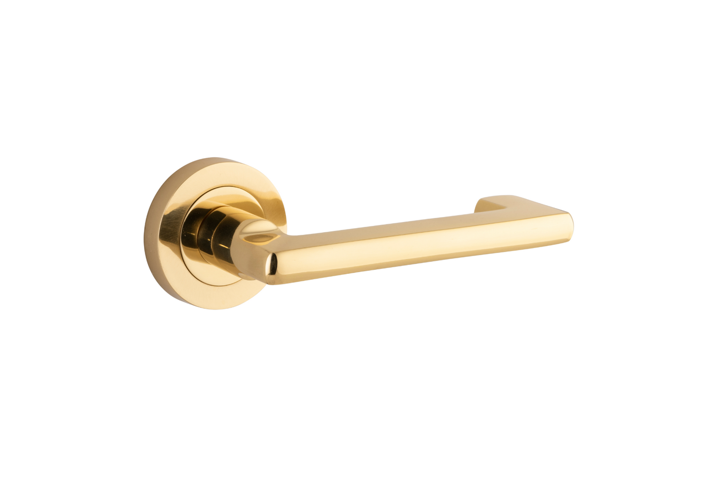 Baltimore Return Lever on Rose Polished Brass