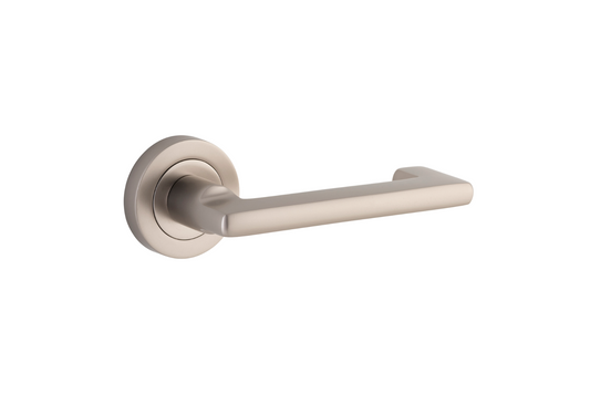 Baltimore Return Lever on Rose Satin Nickel