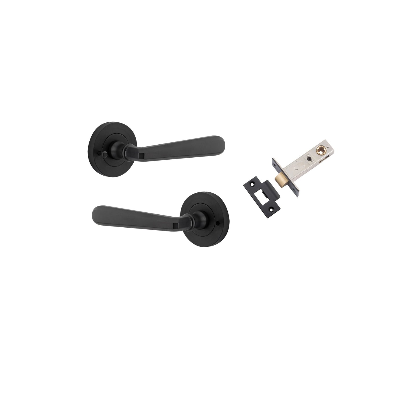 Copenhagen Lever on Rose Matt Black Inbuilt Privacy Kit