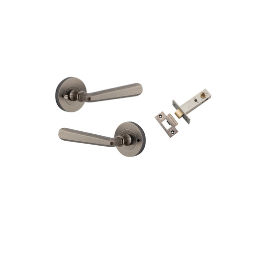 Copenhagen Lever on Rose Disstressed Nickel Inbuilt Privacy Kit