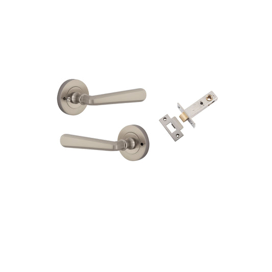 Copenhagen Lever on Rose Satin Nickel Inbuilt Privacy Kit