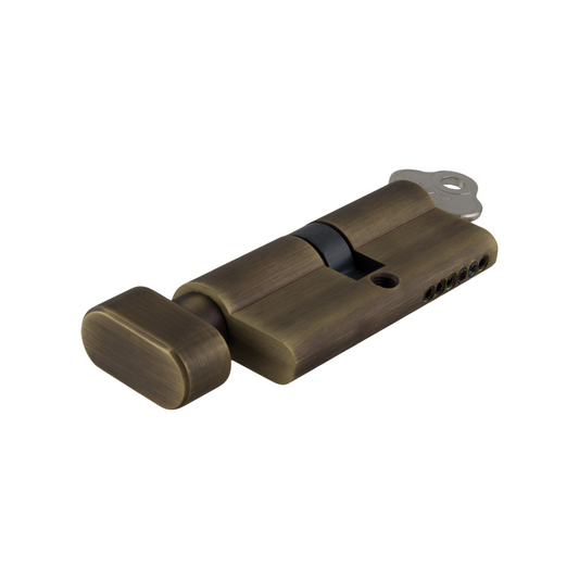 Euro Cylinder Key/Thumb Turn Antique/Signature Brass 65mm