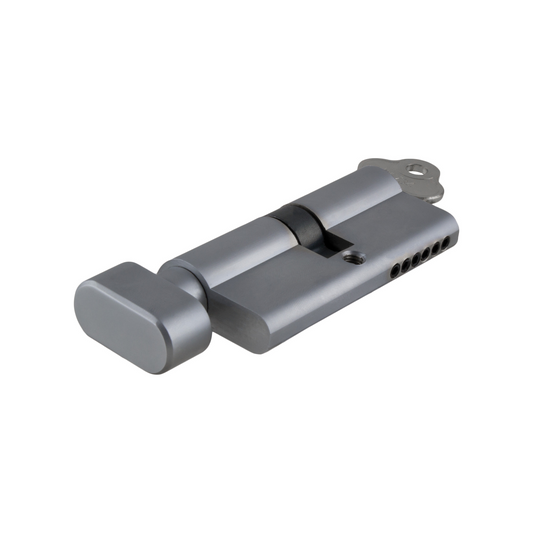Euro Cylinder Key/Thumb Turn Brushed/Satin Chrome 65mm