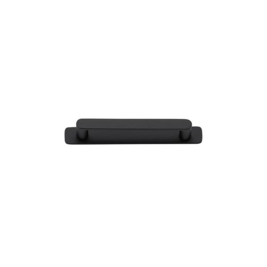 Osaka Cabinet Pull with Backplate Matt Black CTC 128mm