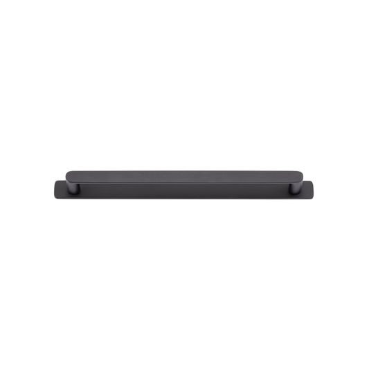 Osaka Cabinet Pull with Backplate Matt Black CTC 256mm