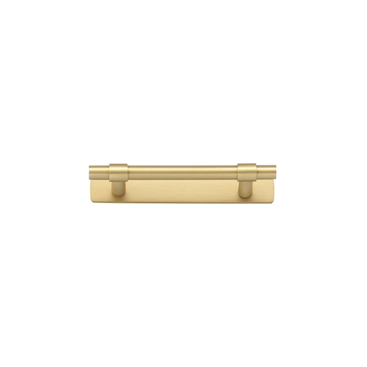Helsinki Cabinet Pull with Backplate Brushed Brass CTC 96mm