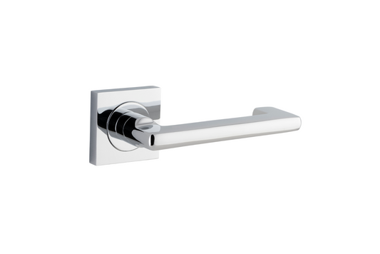 Baltimore Return Lever on Square Rose Polished Chrome