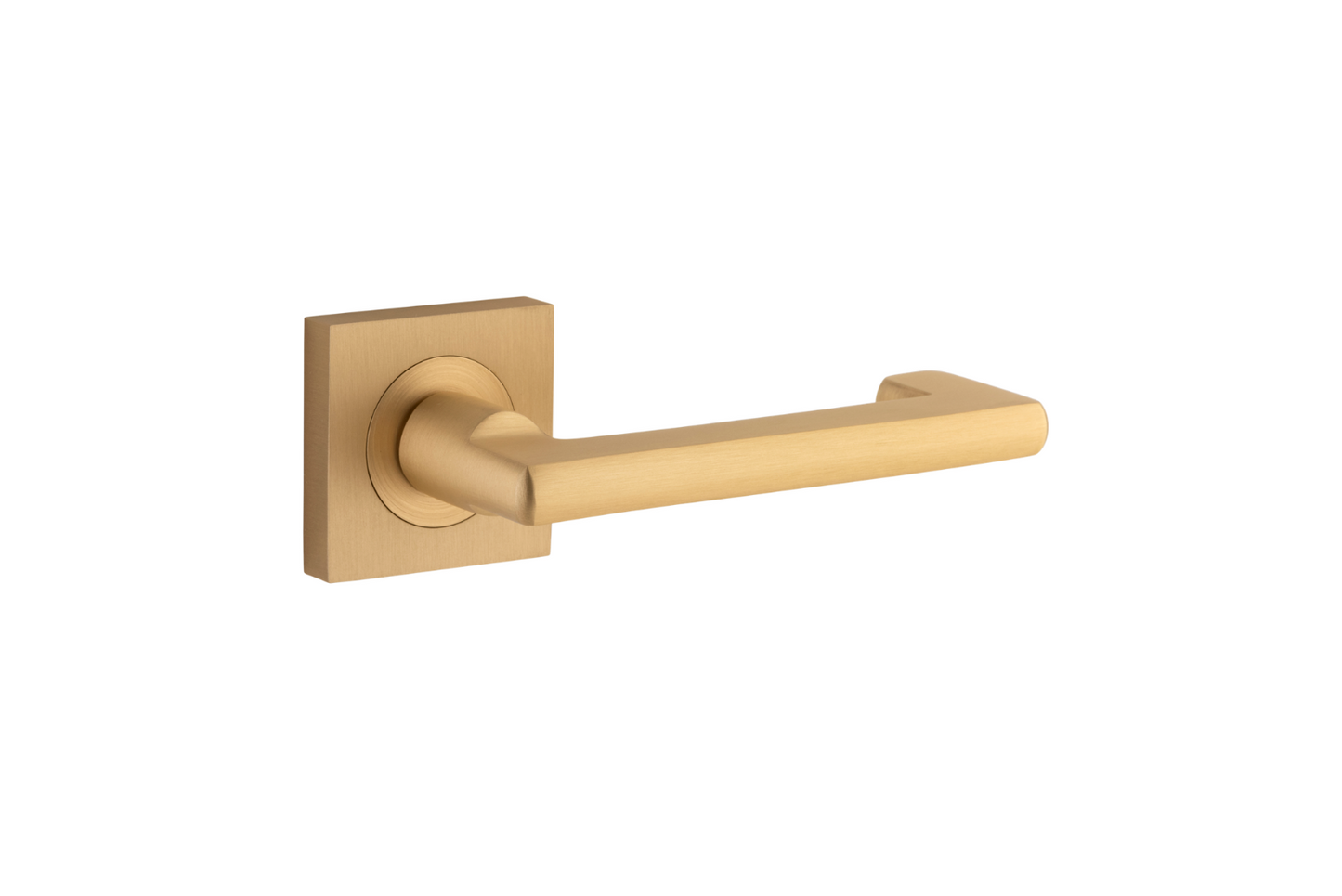 Baltimore Return Lever on Square Rose Brushed Brass