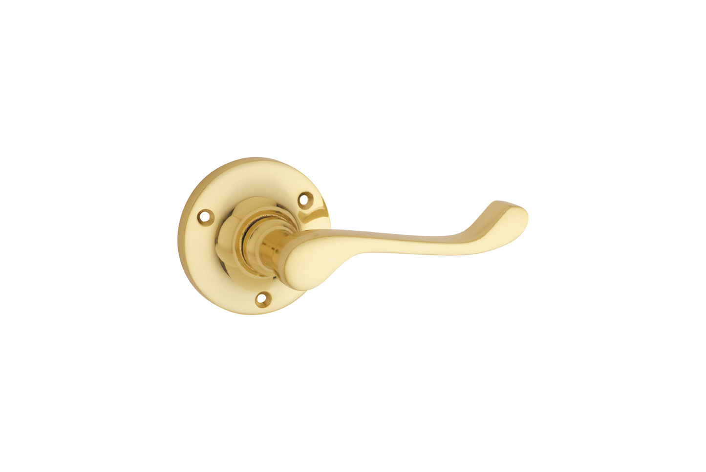 Victorian Lever on Rose Unlacquered Polished Brass