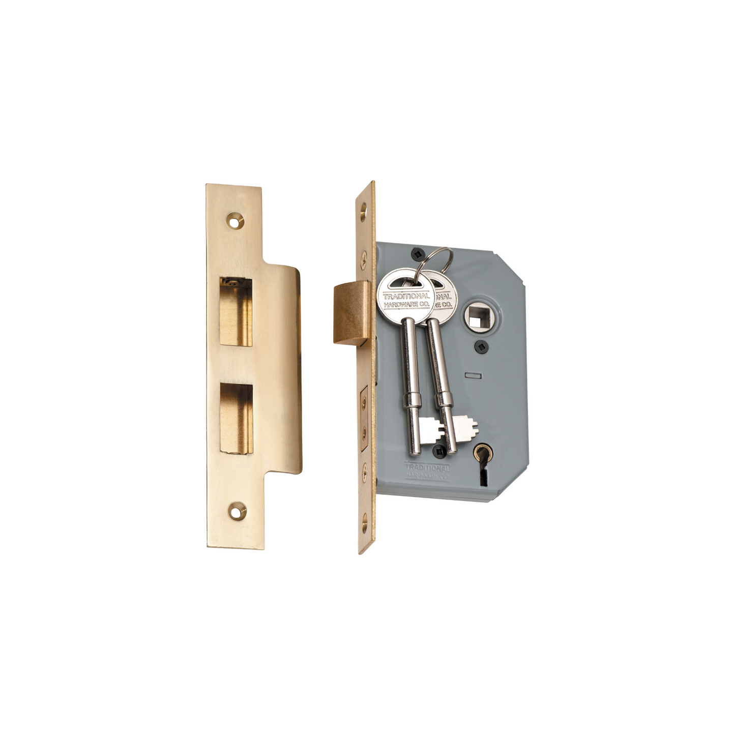 5 Lever Mortice Lock Polished Brass 46mm