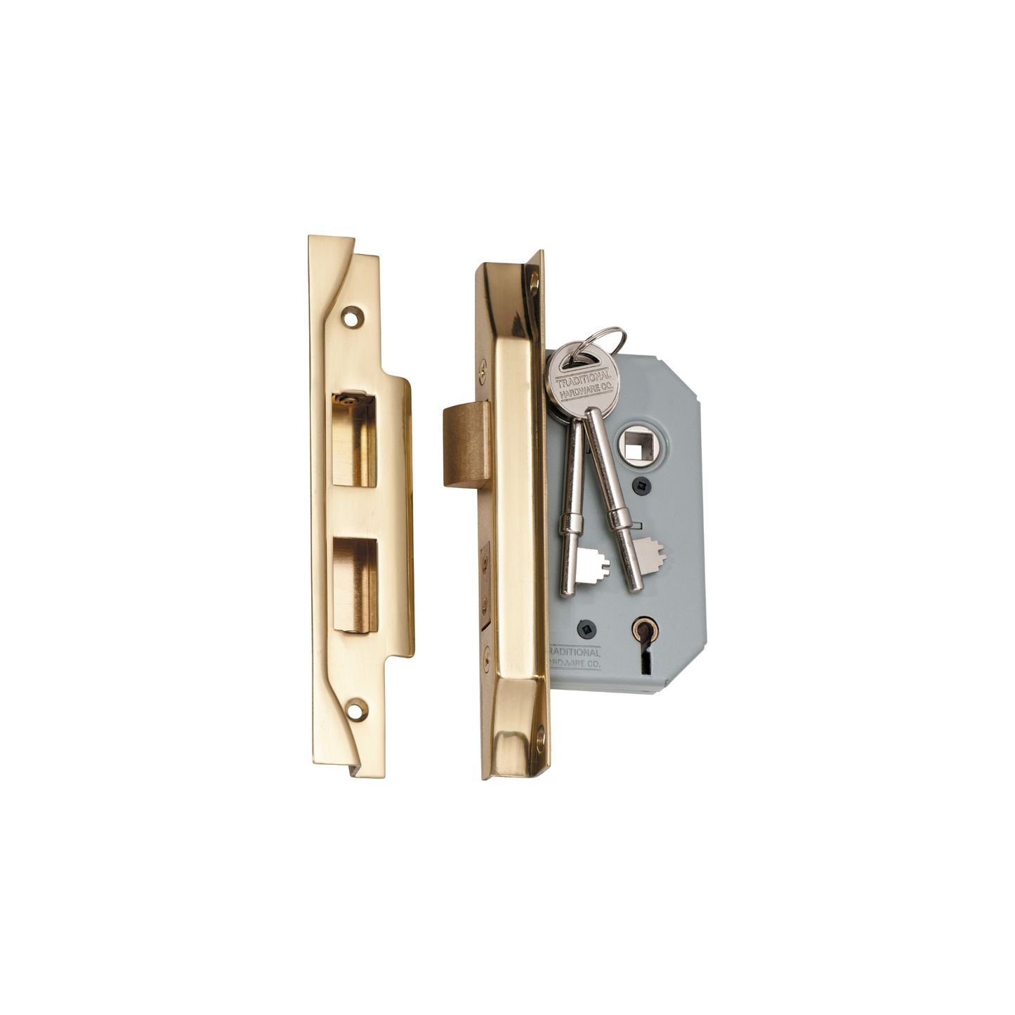 Rebated 5 Lever Mortice Lock Polished Brass 46mm