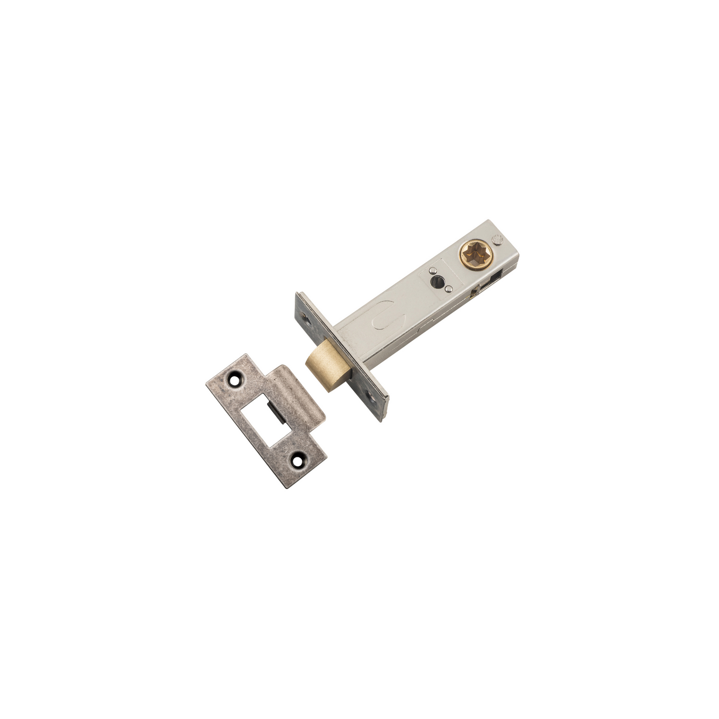 Tube Latch - Split Cam 'T' Striker Distressed Nickel 70mm