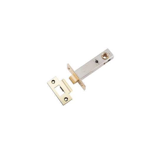 Tube Latch - Split Cam Hard Sprung 'T' Striker Polished Brass 70mm