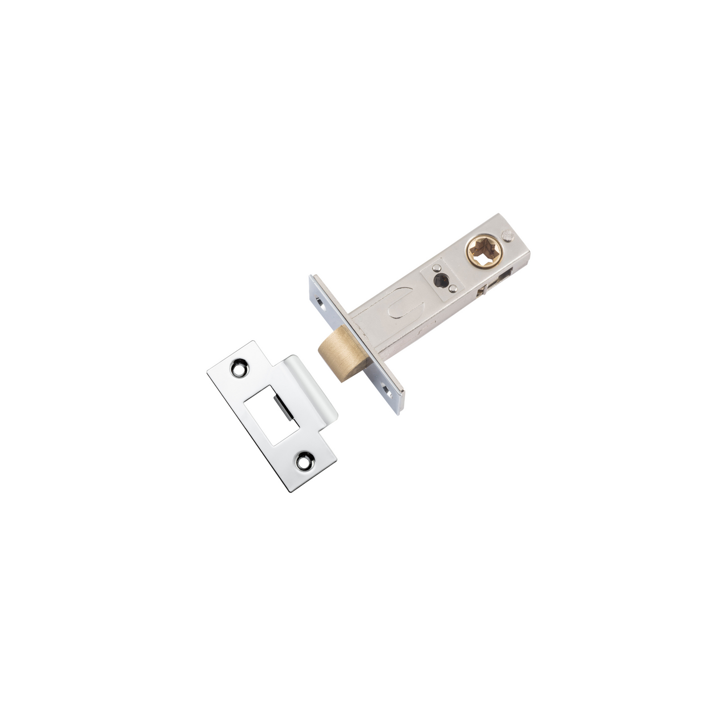 Tube Latch - Split Cam Hard Sprung 'T' Striker Polished Chrome 60mm