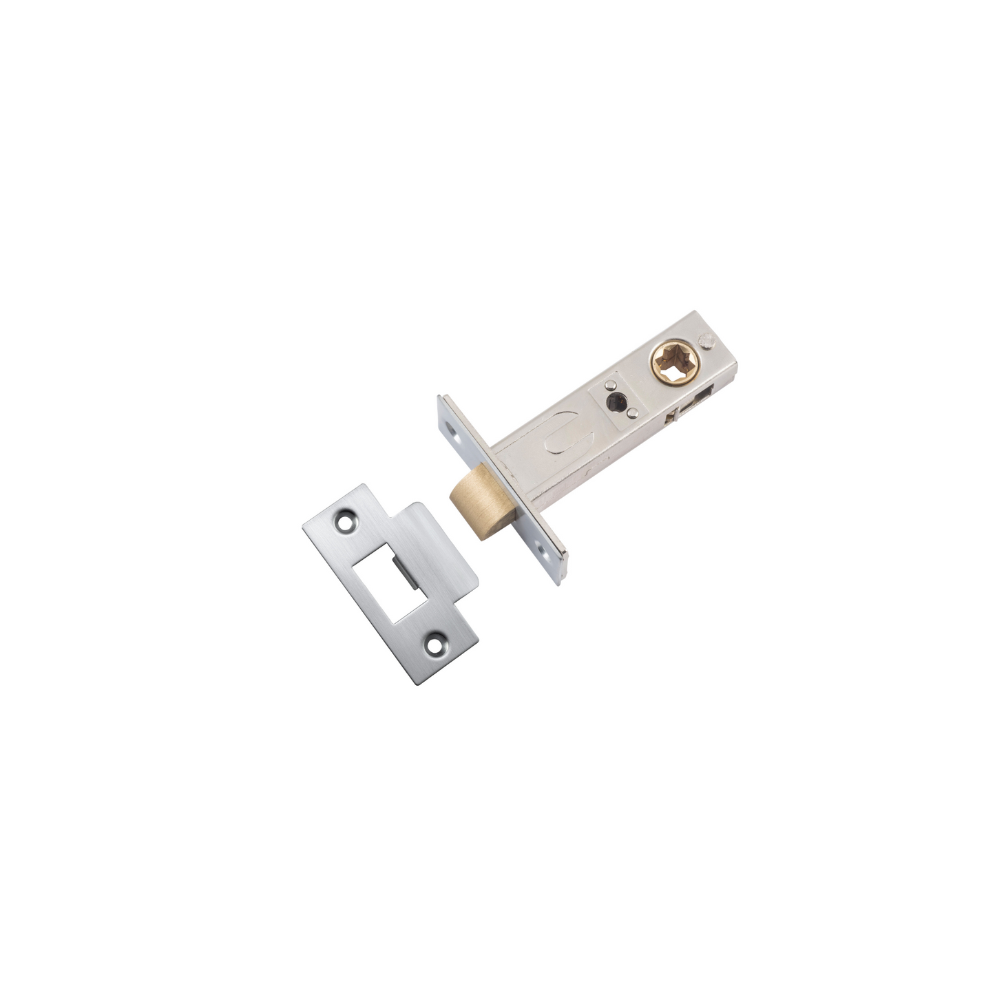 Tube Latch - Split Cam Hard Sprung 'T' Striker Brushed Chrome 60mm