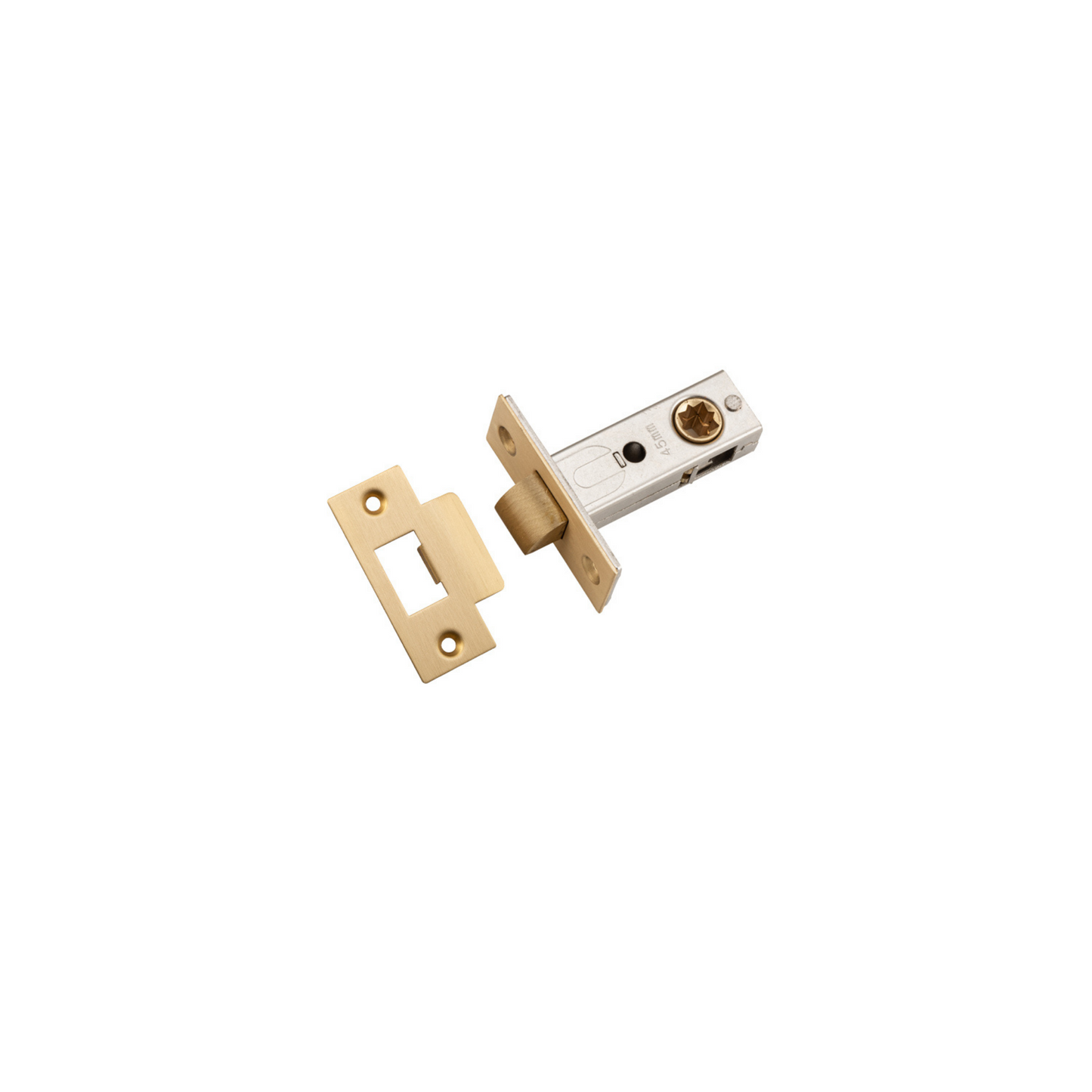 Tube Latch - Split Cam Hard Sprung 'T' Striker Brushed Brass 45mm