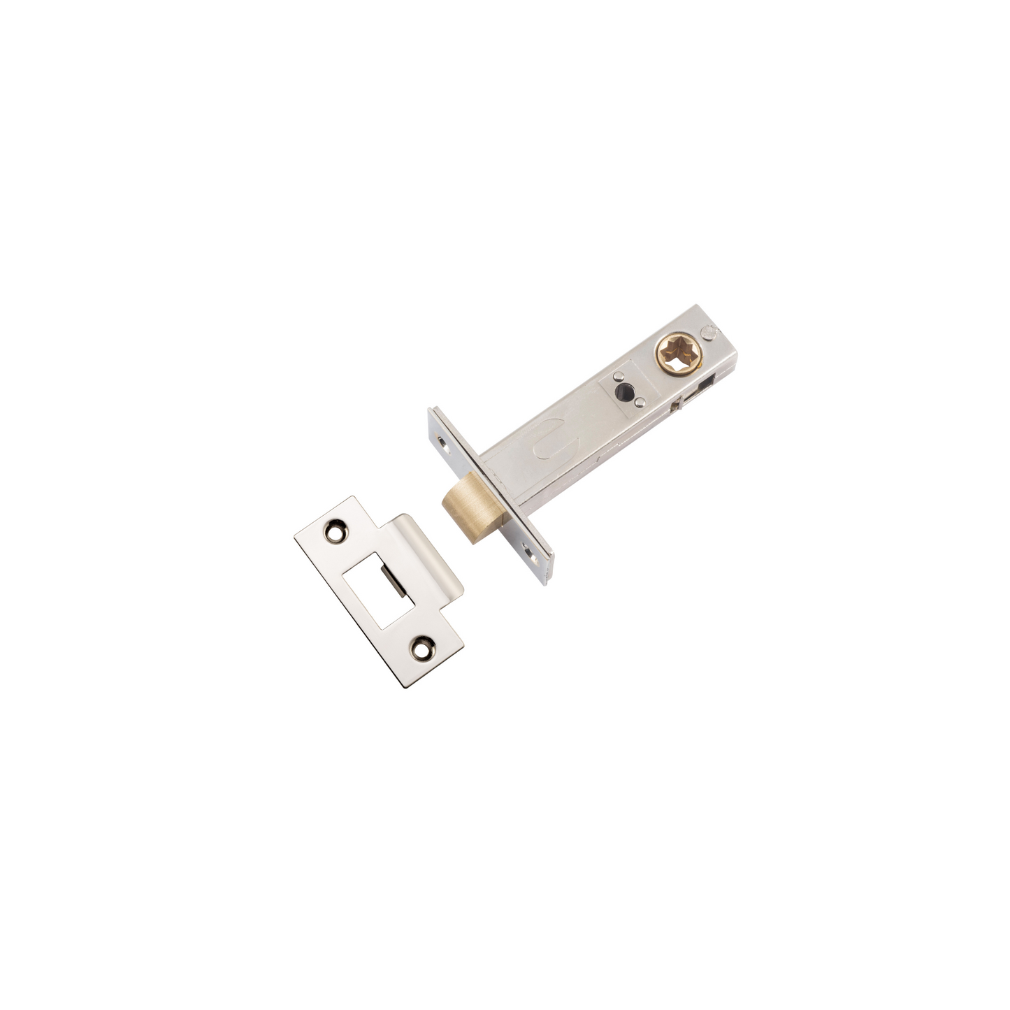 Tube Latch - Split Cam Hard Sprung 'T' Striker Polished Nickel 70mm