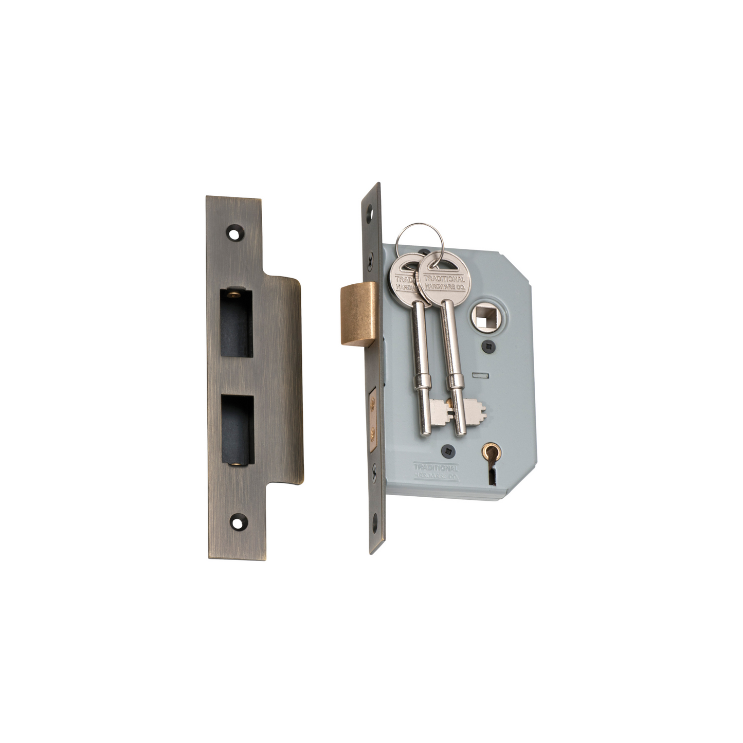 5 Lever Mortice Lock Antique Brass 46mm
