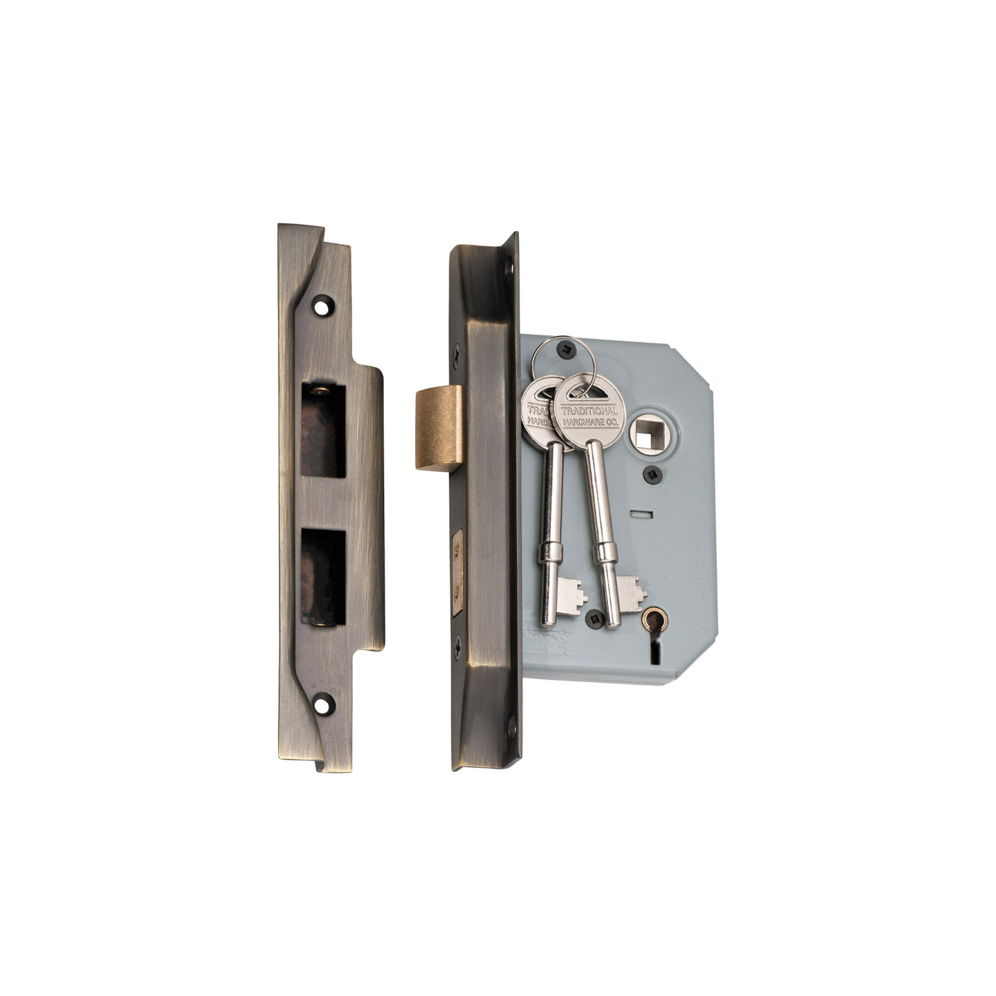 Rebated 5 Lever Mortice Lock Antique Brass 57mm
