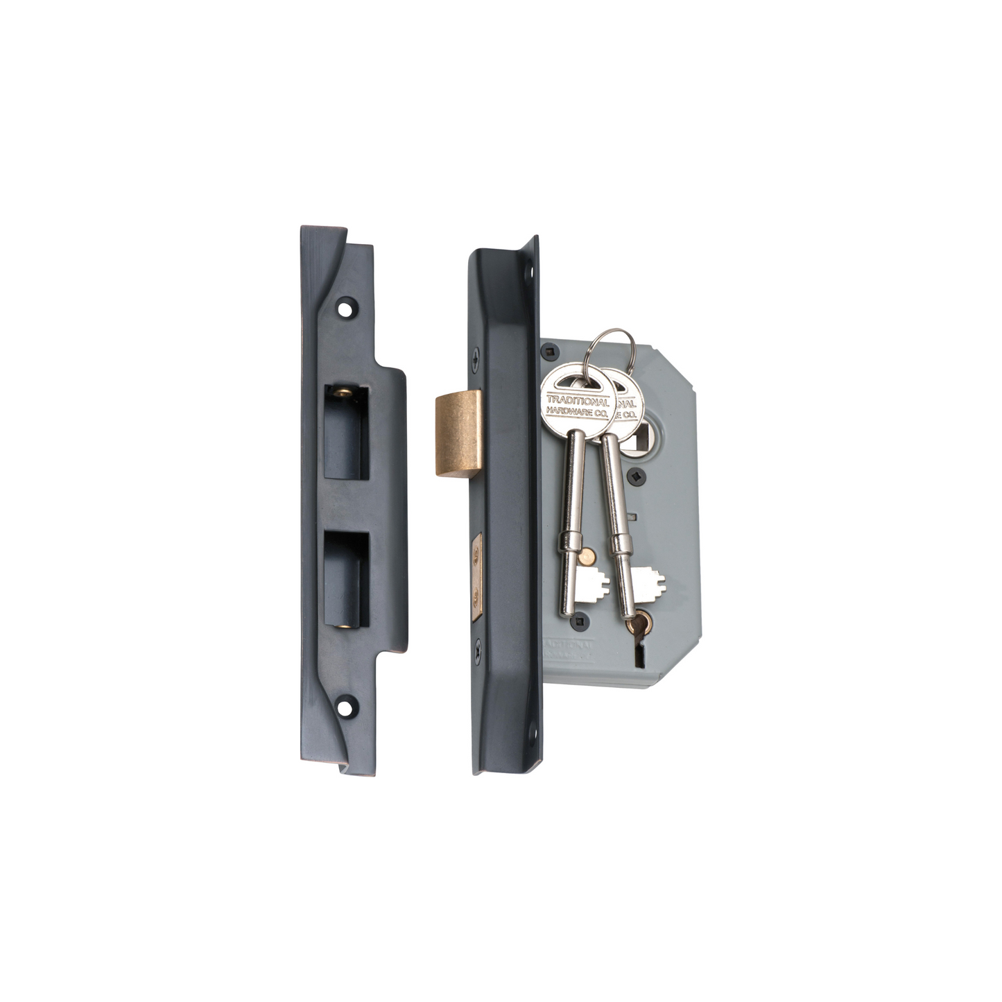 Rebated 5 Lever Mortice Lock Antique Copper 46mm