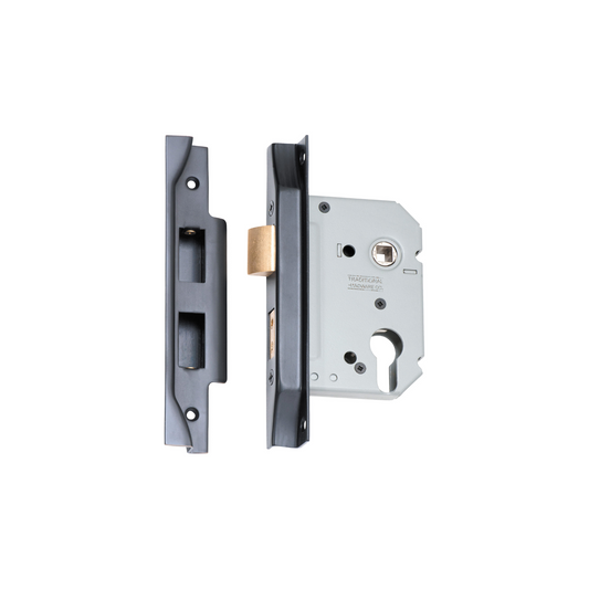 Rebated Euro Mortice Lock Antique Copper 57mm