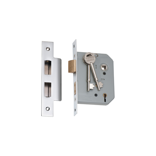 5 Lever Mortice Lock Polished Chrome 57mm