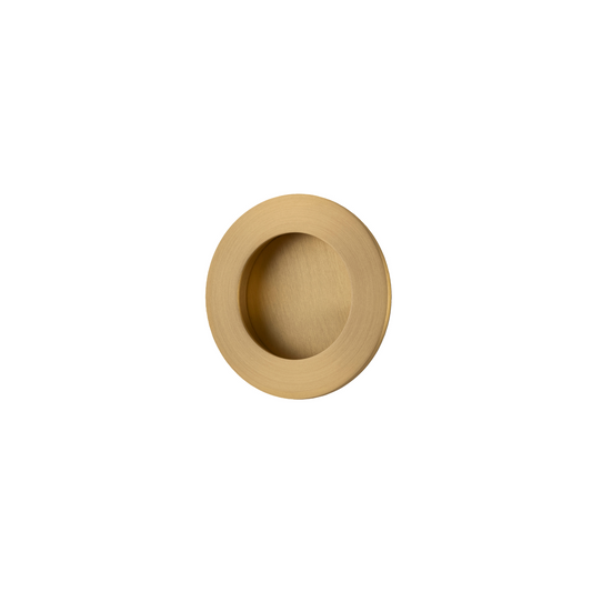 Flush Pull Round Brushed Brass