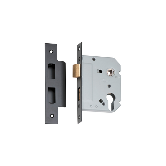Euro Mortice Lock Matt Black 57mm