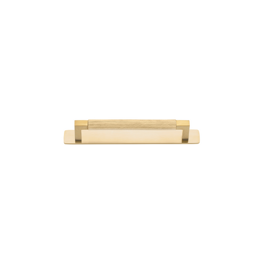 Brunswick Cabinet Pull with Backplate Brushed Gold PVD CTC 160mm