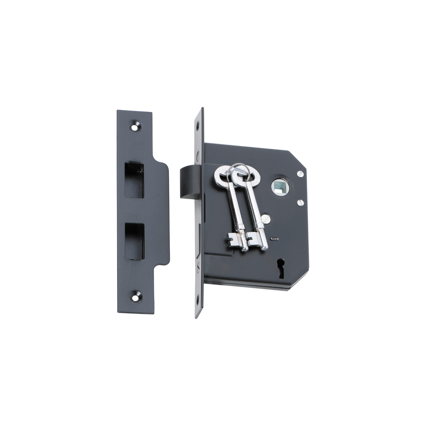 3 Lever Mortice Lock Matt Black 57mm