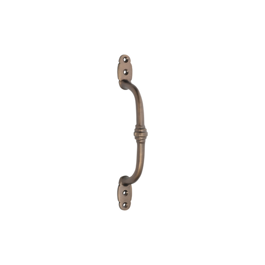 Offset Banded Pull Handle Antique Brass