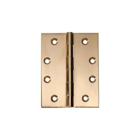 Hinge - Fixed Pin Polished Brass 100mm x 75mm