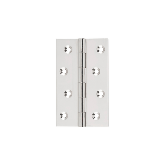Hinge - Fixed Pin Polished Nickel 100mm x 60mm