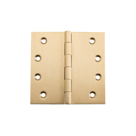 Hinge - Fixed Pin Satin Brass 100mm x 100mm