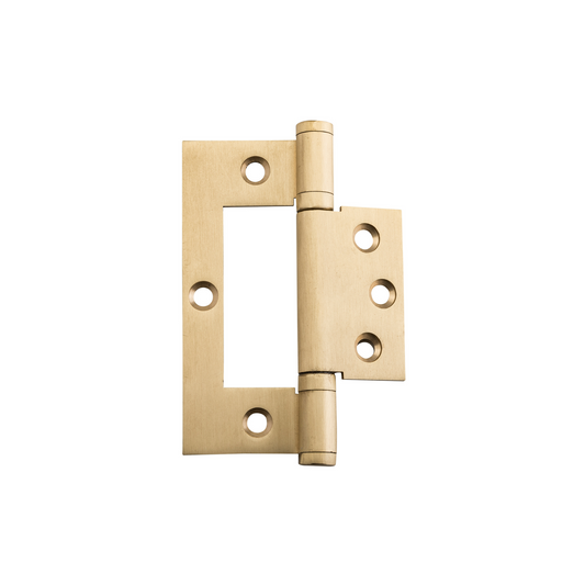 Hinge - Hirline Brushed Brass 100mm x 49mm