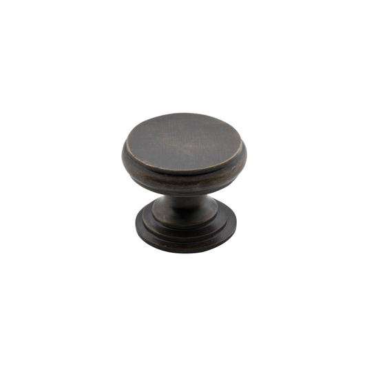 Cupboard Knob Flat Antique Brass 25mm