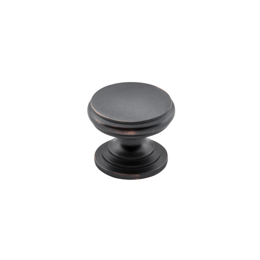 Cupboard Knob Flat Antique Copper 25mm