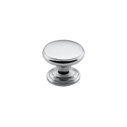 Cupboard Knob Flat Polished Chrome 25mm