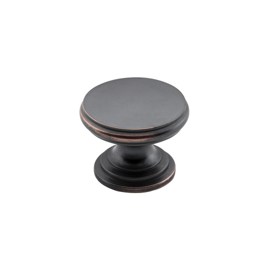 Cupboard Knob Flat Antique Copper 32mm